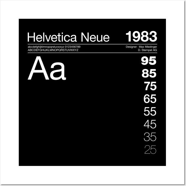 Helvetica Neue Typeface Graphic Design 1983 Wall Art by So Young So Good